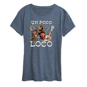 Women's Disney Un Poco Loco Short Sleeve Graphic T-Shirt - Heather Blue - Small - 1 of 4