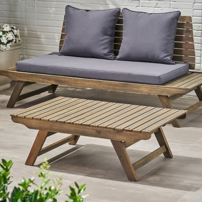 Sedona Gray Acacia Wood Outdoor Slat Coffee Table