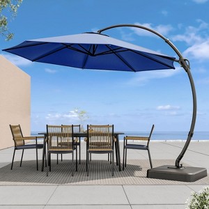 YARDGRACE Outdoor Patio Umbrella with Base included, 10 FT Deluxe Curvy Cantilever Umbrella - 1 of 4