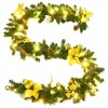 vidaXL Christmas Garland with LED Lights Green 8.9' PVC - 4 of 4