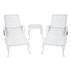 Outdoor Aluminium Cast Lounge Chair with 5-Position Adjustable Backrest & Rolling Wheels, All Weather Tanning Chairs - 2 of 4