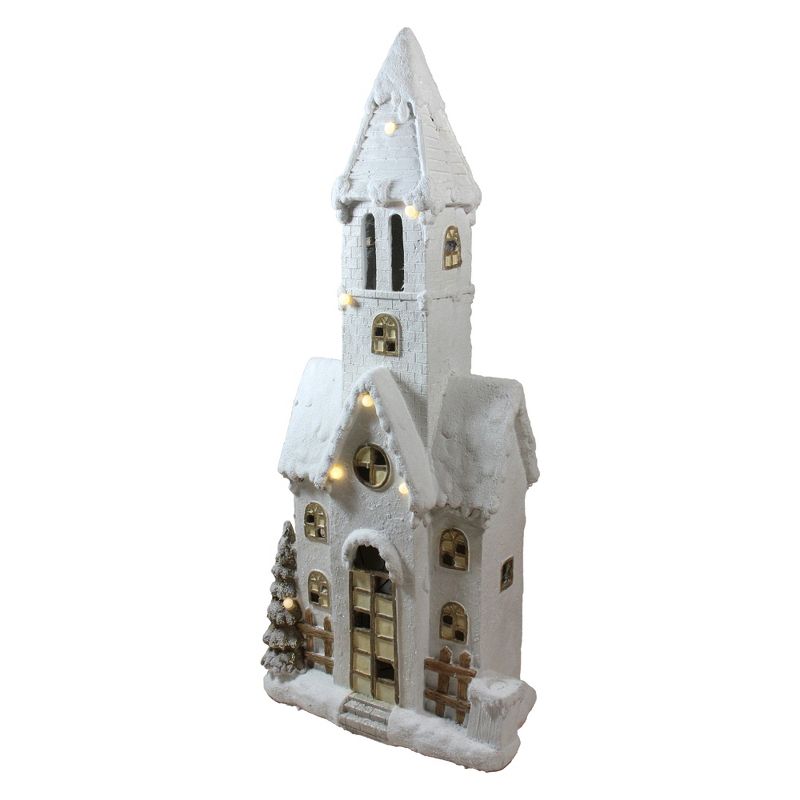 Northlight 48.5" White LED Lighted Musical Snowy Church Christmas Tabletop Decor, 2 of 4