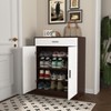 MAYEERTY Shoe Cabinet, 4-Tier Rack with 1 Drawer, Freestanding Wooden Storage with 2 White Doors & Adjustable Shelves for Entryway/Hallway - 3 of 4