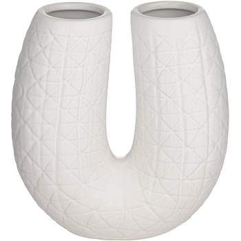 Studio 55D Albuquerque Matte White 9 3/4" High U-Shaped Decorative Vase