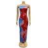 Clotth Women's Tie Dye Maxi Tube Dress Strapless Sleeveless Split Back Bodycon Dresses Random Printing Bandeau Dress - 2 of 4