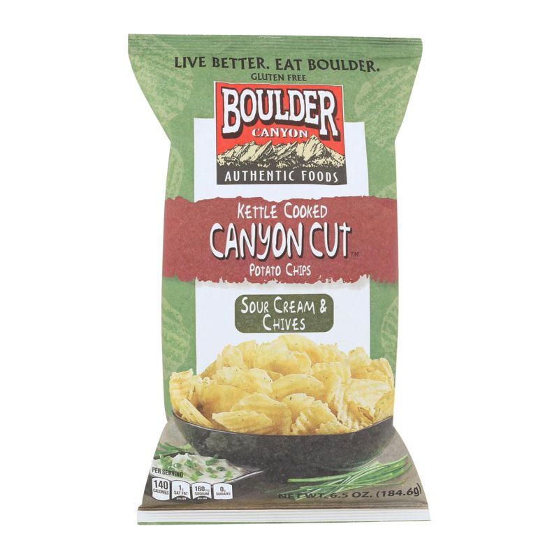 Boulder Canyon Sour Cream & Chives Kettle Chips - Case of 12/6.5 oz, 2 of 7