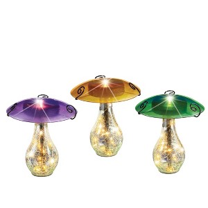Collections Etc Glass Mushroom Solar Stake - 1 of 2