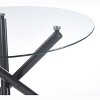 NicBex Space Saving Round Glass Dining Table with Cross Metal Legs,Modern Kitchen Table Bar Table,Dining Room Furniture - 4 of 4