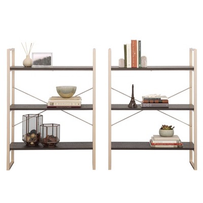 Sauder 41.6" 2 Shelf Walter Heights Bookcase Blade Walnut