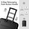 Syemin Luggage 3 Piece Hardside Luggage Set with Spinner Wheels, TSA Locks, Lightweight ABS Suitcases (20"/24"/28"), Black, 19.88"*10.63"*29.92" - 3 of 4