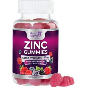 Zinc Supplement 50mg Gummies for Adults - Max Strength Skin Health & Immune Support Gummy, Vegan, Non-GMO & Gluten Free - 60 Gummies - 1 of 4