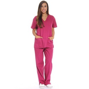Just Love Scrub Set - 6 Pocket Medical Uniform - (V-Neck with Cargo Pant Nurse Set) - 1 of 3