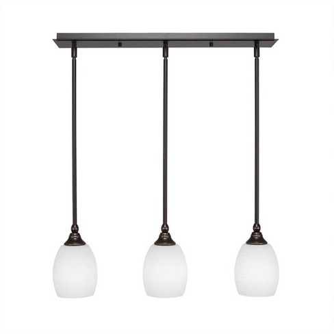 Toltec Lighting Any 3 - Light Chandelier in  Dark Granite with 5" White Linen  Shade - image 1 of 1