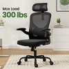 GlasFlength Task and Office Chairs with Support Armrest，Ergonomic, Adjustable，Computer Chair and Gaming Chair, Black, 25.6"*27.2"*48.4" - 4 of 4