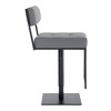 Michele Adjustable Faux Leather Metal Barstool Gray/Black - Armen Living: Square Upholstered, 250lb Capacity, Footrest - image 2 of 4