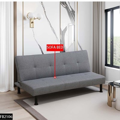 DOMETOUR Gray Linen Convertible Sofa Bed – Modern Sleeper Couch for Living Room or Guest Room