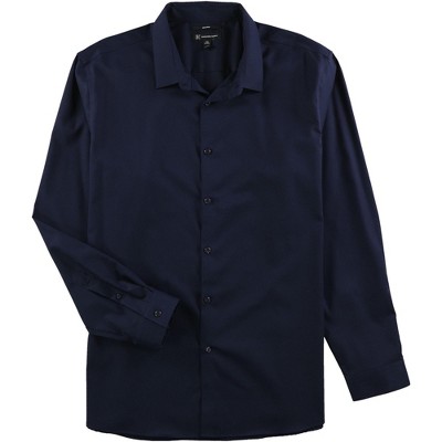 I.N.C International Concepts Mens Non Iron Button Up Shirt, Blue, Small
