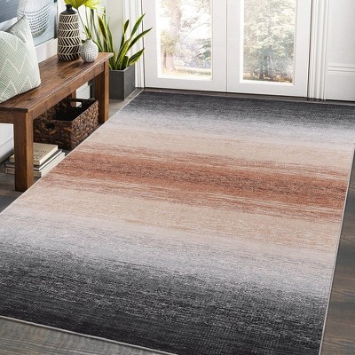 Modern Washable Rugs Ombre Abstract Rug For Living Room Bedroom, 5