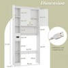 Costway Over Toilet Shelf Freestanding Storage Cabinet Above Toilet with 2-Door Cabinet White/Brown/Gray - 3 of 4