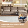 Karl Home |120 in. W Pillow Top Arm Double-layer Cushion Chenille Sofa in Brown With Ottoman - 4 of 4