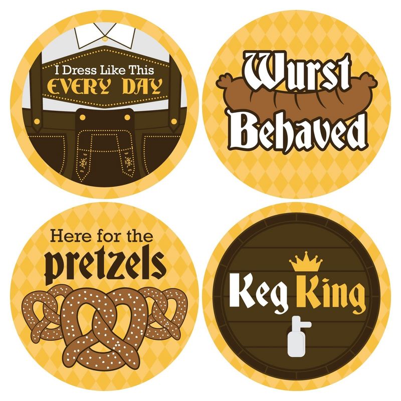 Big Dot of Happiness Oktoberfest - Beer Festival Funny Name Tags - Party Badges Sticker Set of 12, 5 of 7