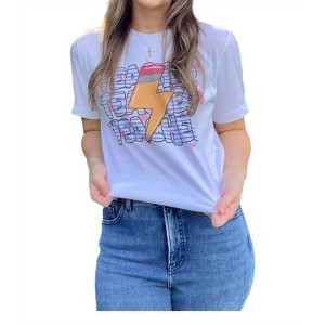 Women's Lightening Bolt Pencil Teacher Tee - BELLA + CANVAS - 1 of 2