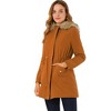 Allegra K Women's Faux Fur Hooded Drawstring Waist Fully Lined Parka Coat - 3 of 4