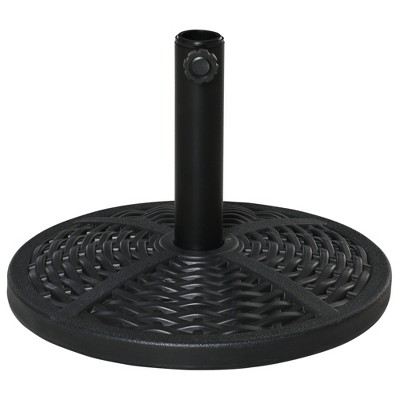 Black Heavy Duty Round Concrete Umbrella Base with Rattan Design