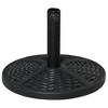 Outsunny 30 lbs. Market Umbrella Base Holder 18" Heavy Duty Round Parasol Stand with Rattan Design for Patio, Black - 4 of 4