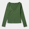 Women's Long Sleeve V-Neck Henley Shirt - Wild Fable™ - 4 of 4