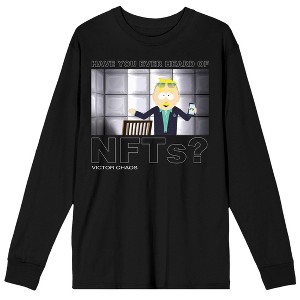 South Park Victor Chaos NFTs Quote Adult Black Long Sleeve Crew Neck Tee - 1 of 3