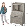 Acekool 47.8"H Kids Bookcase with Toy Storage, Wooden Organizer Cabinet, Large Toy Chest with Lid and 3 Cubbies for Playroom or Bedroom - 2 of 4