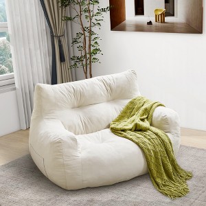 JOYRACER Oversized 2-Seater Bean Bag Chair for Adults, Giant Loveseat Sofa with Filler & Pocket, Couch for Gaming, Reading, and Living Room Use - 1 of 4