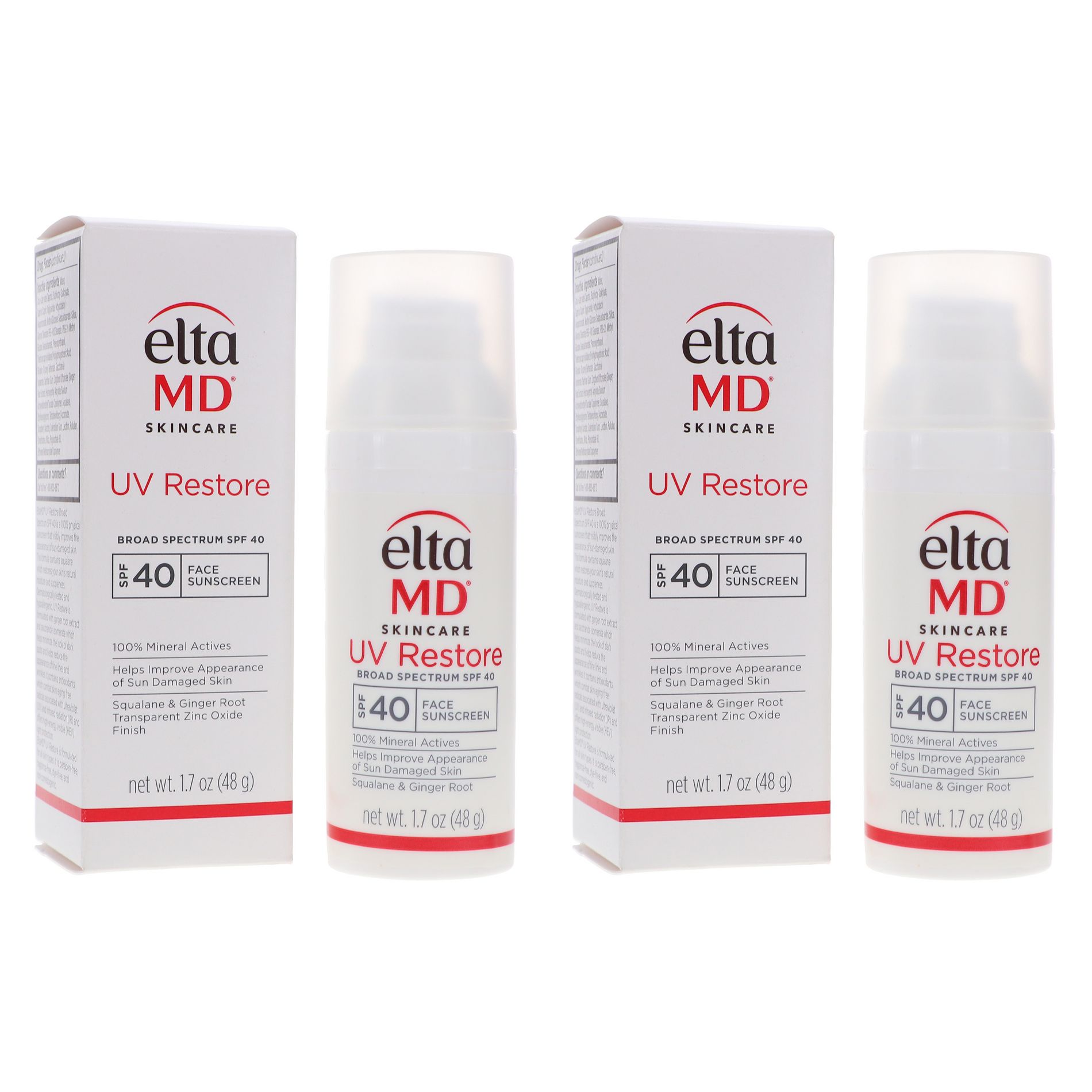 EltaMD UV Restore Broad Spectrum SPF 40 Face Sunscreen 1.7 oz 2 Pack