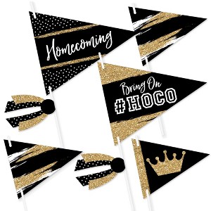 Big Dot of Happiness HOCO Dance - Triangle Homecoming Photo Props - Pennant Flag Centerpieces - Set of 20 - 1 of 4