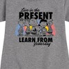 - Peanuts - Live In The Present Learn From Yesterday Graphic Short Sleeve Fleece Dress - 2 of 4