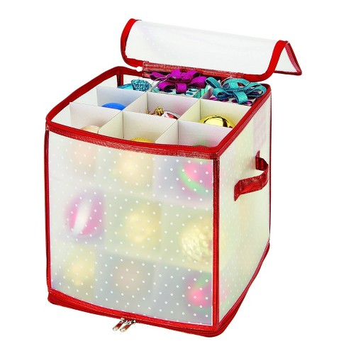 Buy St. Nick's Choice Ornament Storage Container 52 Ornaments, Red
