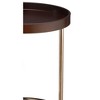 NicBex Round End Table with Clear Glass Table Top Small Side Table in Black Metal for Indoor Outdoor - 3 of 4