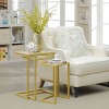 Carolina Living Emil Nesting Table Set Gold: Clear Tempered Glass, Metal Frame, No Assembly Required - image 2 of 4