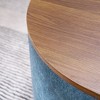 CAVINAS 2-Piece Set Round Storage Ottoman Bench, Equipped with a Drum Shaped Small Stool, Chenille Ottoman with Storage and Desktop Panel - 4 of 4