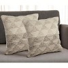 HomeRoots Set of Two Cream Geometric Cotton Throw Pillow With Texture - 2 of 4