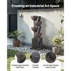VEVOR Outdoor Water Fountain, 49.61 in Height Fountain and Waterfall,5-Tier Floor Standing Jar-Shaped Cascading Fountains with Light and Pump, Black - 3 of 4