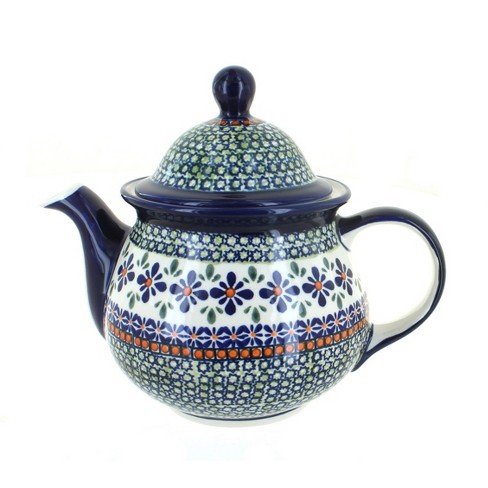 Blue Rose Polish Pottery Mosaic Flower Large Teapot : Target