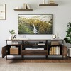 Industrial TV Stand for 65/70/75 TV Mid Century Modern TV Console Cabinet Living Room Entertainment Center with Storage Drawer Rustic Brown - 3 of 4