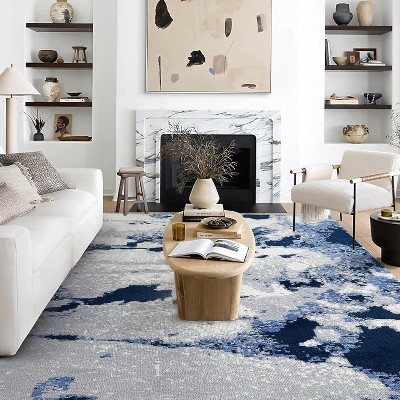 Soft Washable Area Rugs 9x12, Indoor Carpet, Non-Slip Stain Resistance Floor Carpet