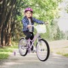 Gymax Girls Bike for Kids Age 6-9 Years Old Kickstand Included 8 Inch Kids Bicycle with Training Wheels Basket and Bell Kids Bike Pink/Purple - 3 of 4