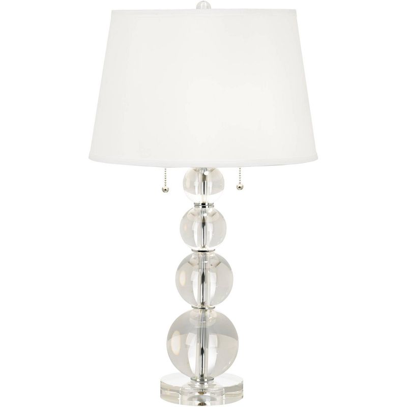 Vienna Full Spectrum Modern Table Lamp 26 1/2" High with USB Dimmer Stacked Crystal Spheres White Drum Shade for Bedroom Living Room Desk Bedside, 1 of 10