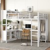 Vynxaria Metal Loft Bed with Wardrobe And L-shaped Desk, Queen Size Loft Bed with Storage Cubes and Shelves, Heavy Duty Loft Bed - 3 of 4