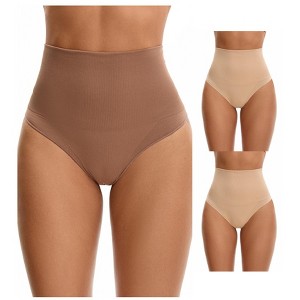 INSPIRE CHIC 3 Packs Women's Shapewear Tummy Control High Waist Shaping Panties Body Shaper Underwear - 1 of 4