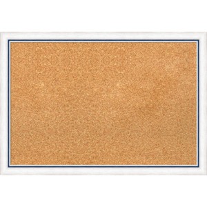 26"x18" Morgan Wood Frame Cork Board White/Blue - Amanti Art - 1 of 4
